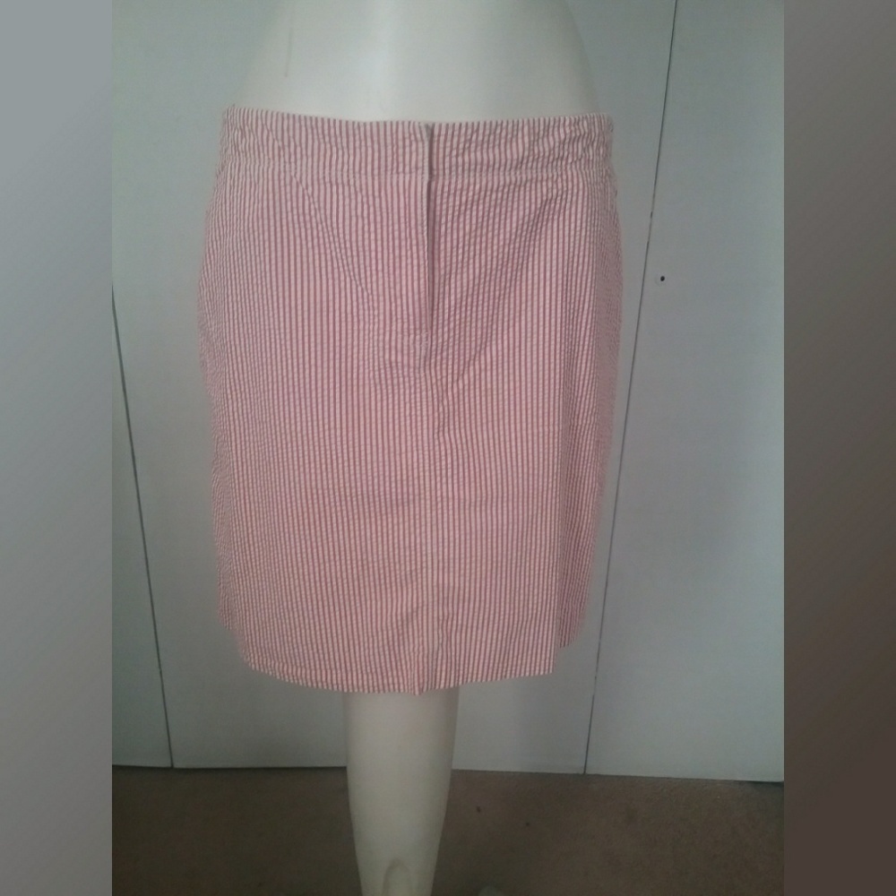 J. Crew Stretch Red and White Stripe Seer Sucker